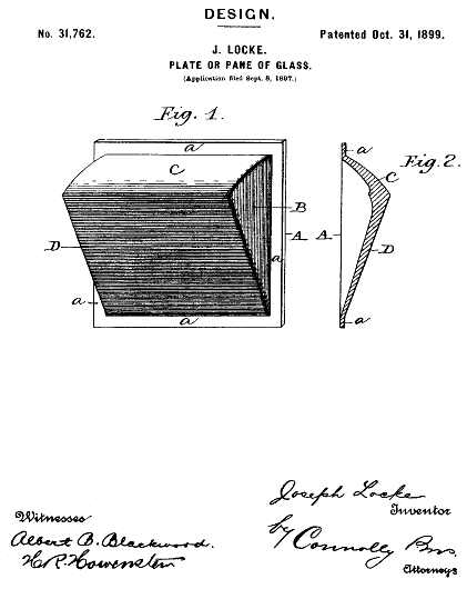 D31,762 &middot; Locke &middot; Design for a Plate or Pane of Glass