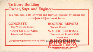 Phoenix Sidewalk Light Co. blotter Phoenix Sidewalk Light Co. blotter