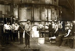 Val-Saint-Lambert Crystal Works glasshouse interior Val-Saint-Lambert Crystal Works glasshouse interior