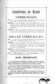 Catalogue du Verre-Soleil page 29 (1912 tarifs) Catalogue du Verre-Soleil page 29 (1912 tarifs)