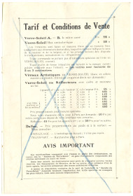 Catalogue du Verre-Soleil page 29 (later tarifs, X'd out) Catalogue du Verre-Soleil page 29 (later tarifs, X'd out)