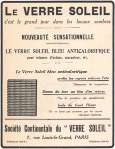Verre-Soleil ad in L'Illustration, February 15, 1913