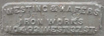WESTING & HAFERS nameplate, 330 Pearl Street · Forgotten New York