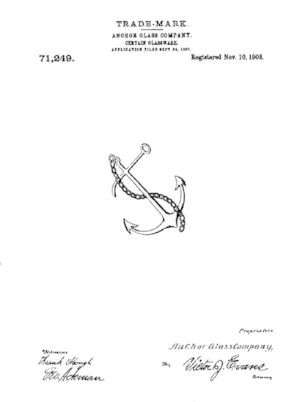Anchor Glass Co. trademark #71,249