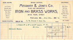 Megquier & Jones Co. invoice · 1902