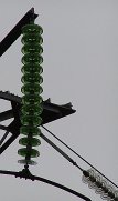 String of suspension insulators in Cupertino, CA