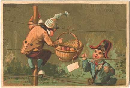 L. G. Tillotson trade card (Rush this) front