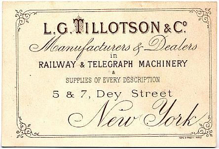 L. G. Tillotson trade card (Shocking Savage) back