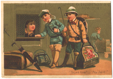L. G. Tillotson trade card (Trunk line) front